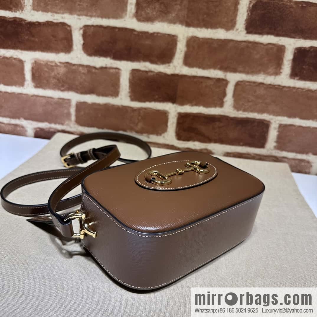 Gucci Horsebit 1955 series small shoulder backpack 760196 brown full leather