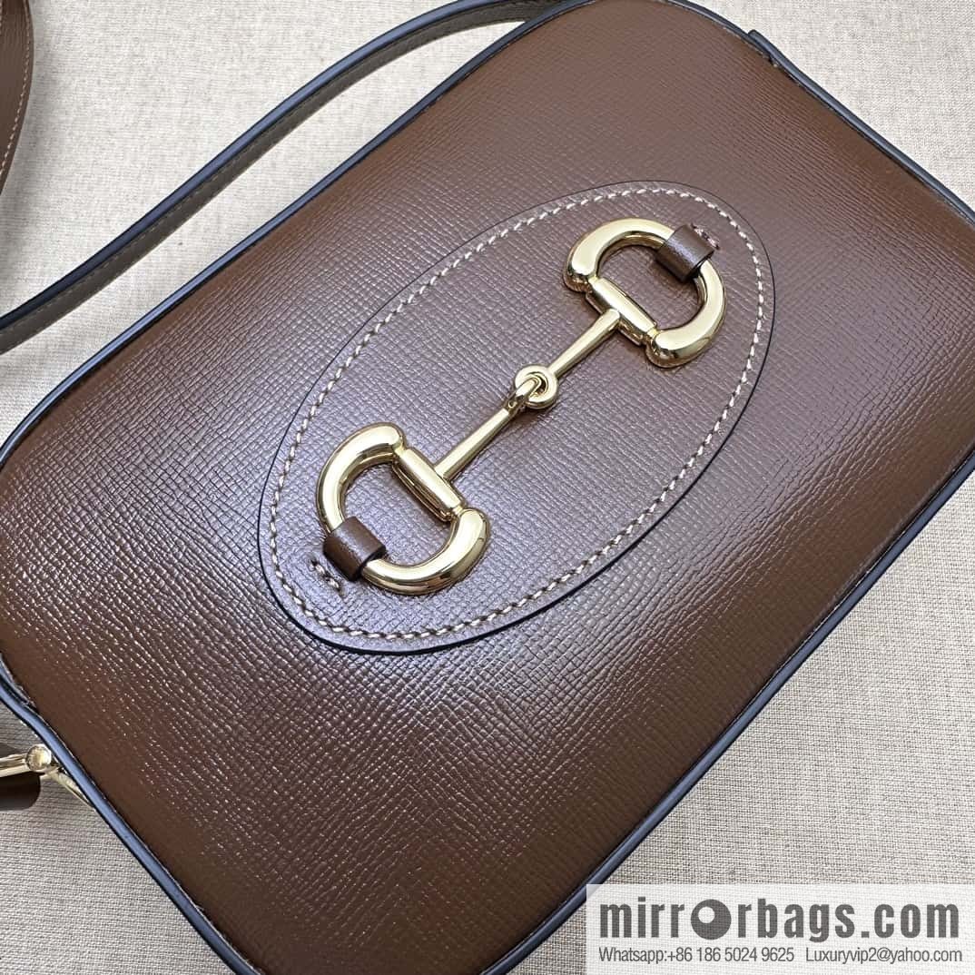 Gucci Horsebit 1955 series small shoulder backpack 760196 brown full leather