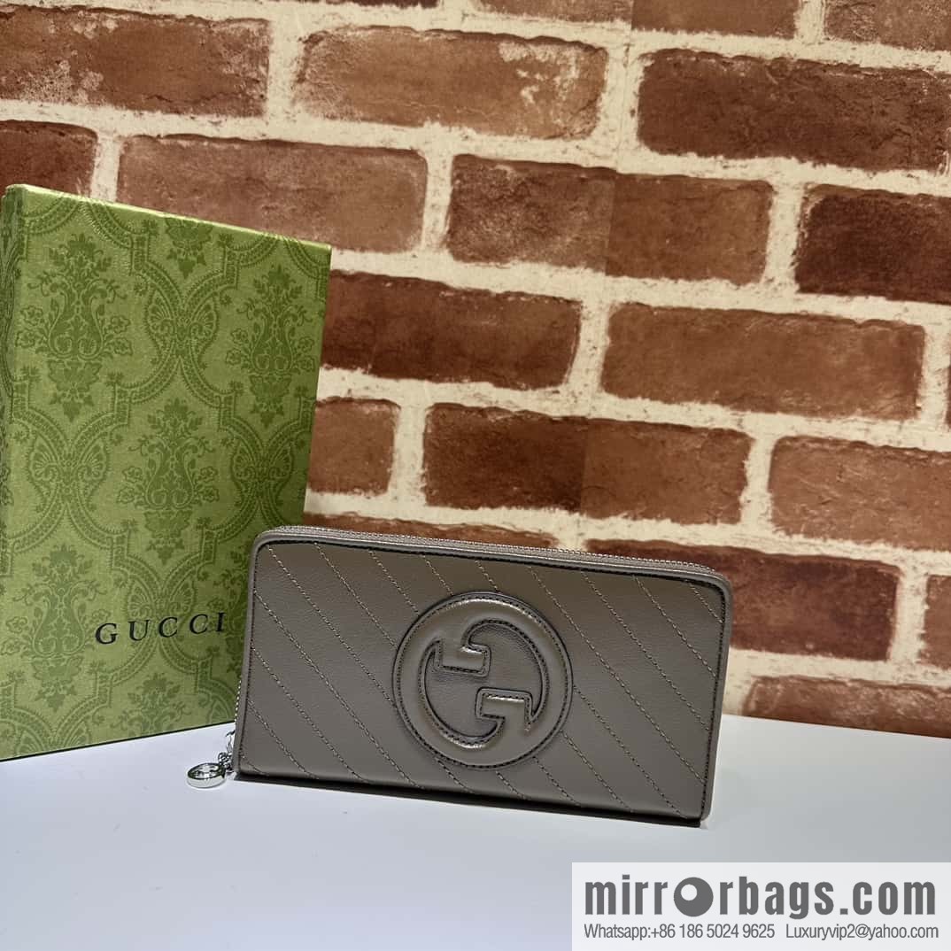 Gucci Blondie series full zipper wallet 760312 gray