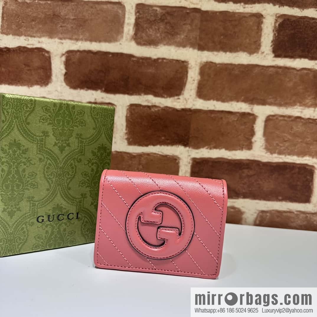 Gucci Blondie card holder 760317 Rose powder