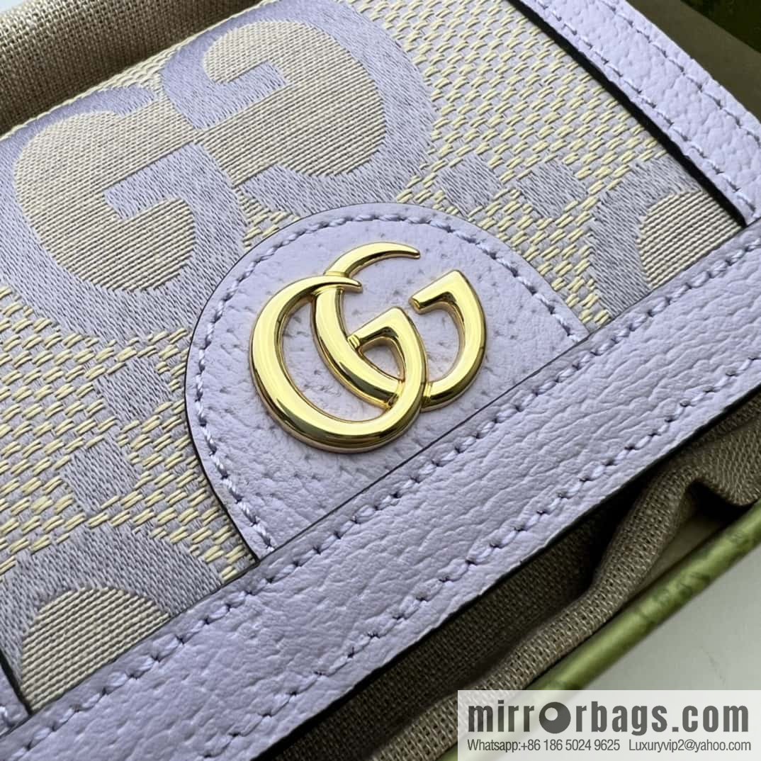 Gucci Ophidia series GG card holder 523155 large G purple cloth