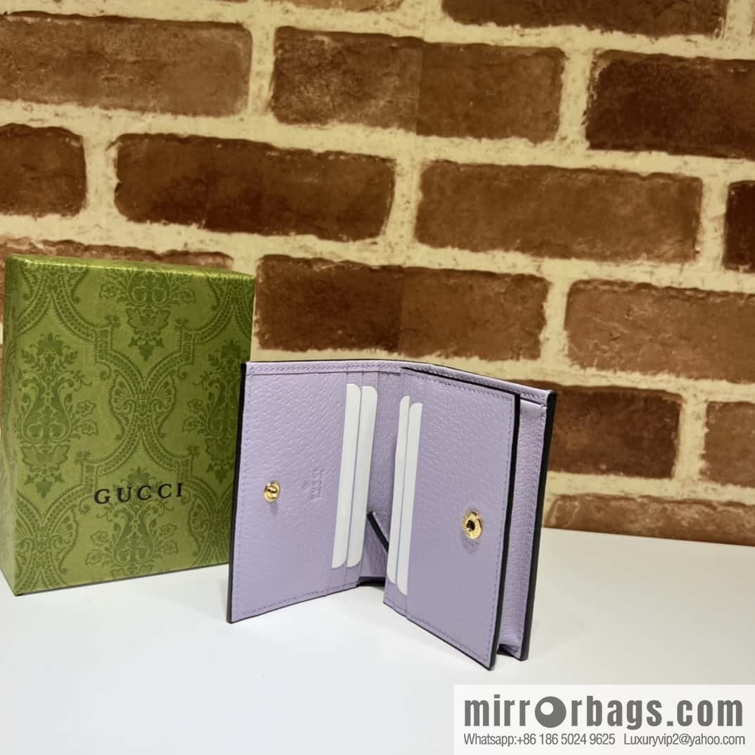 Gucci Ophidia series GG card holder 523155 large G purple cloth