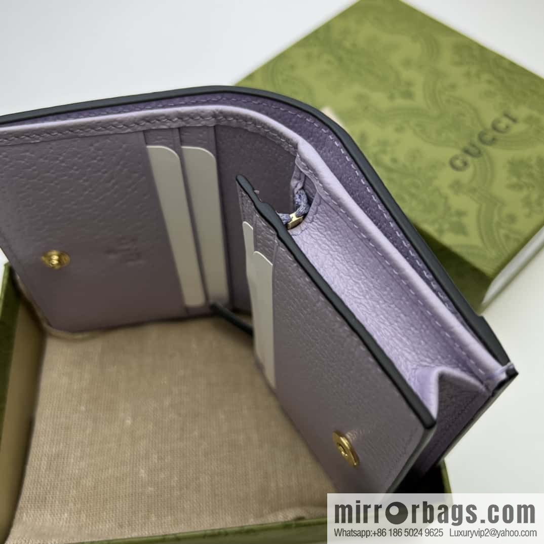 Gucci Ophidia series GG card holder 523155 large G purple cloth