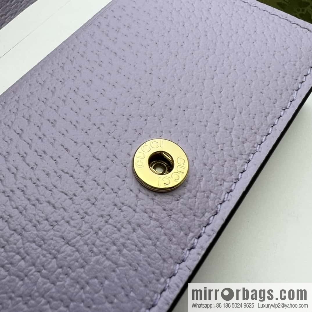 Gucci Ophidia series GG card holder 523155 large G purple cloth