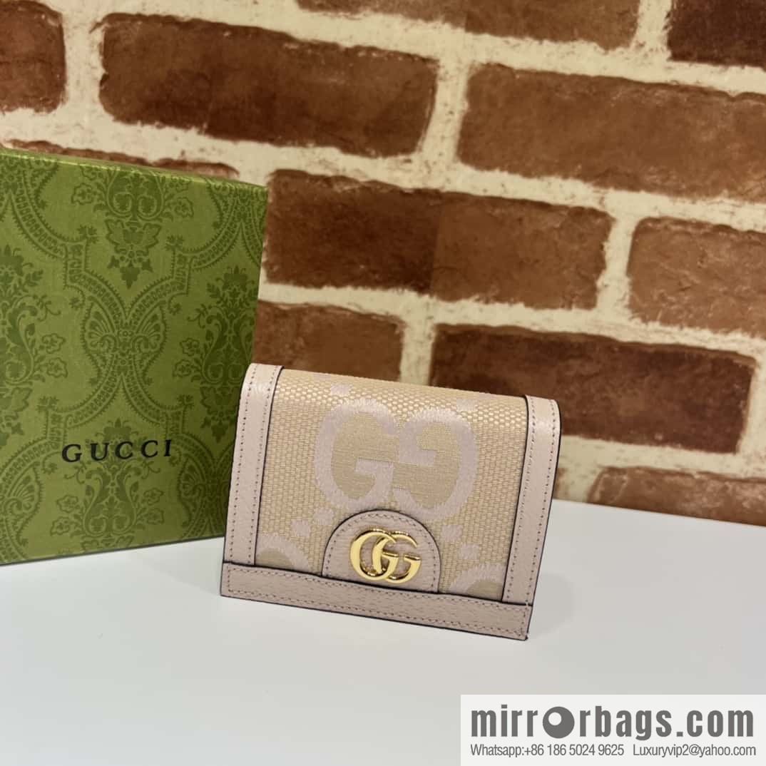 Gucci Ophidia series GG card holder 523155 large G pink cloth