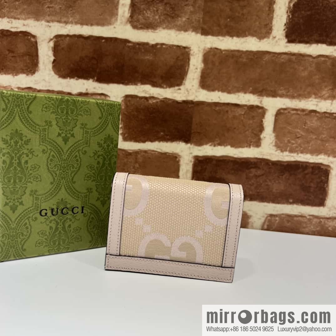 Gucci Ophidia series GG card holder 523155 large G pink cloth