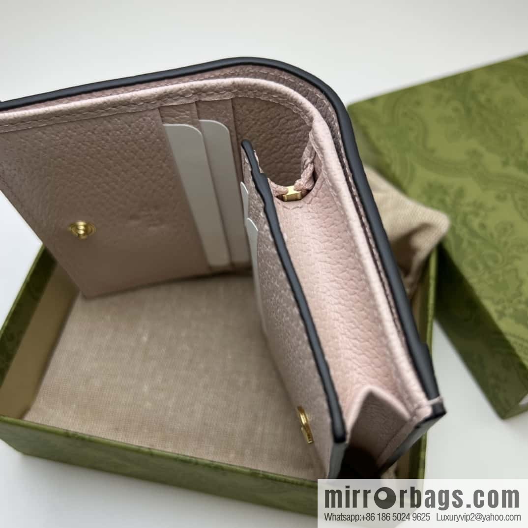 Gucci Ophidia series GG card holder 523155 large G pink cloth