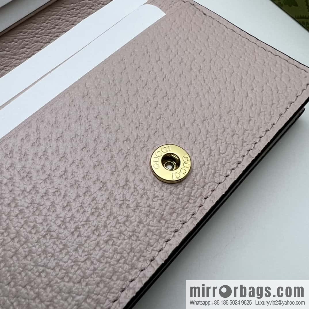 Gucci Ophidia series GG card holder 523155 large G pink cloth