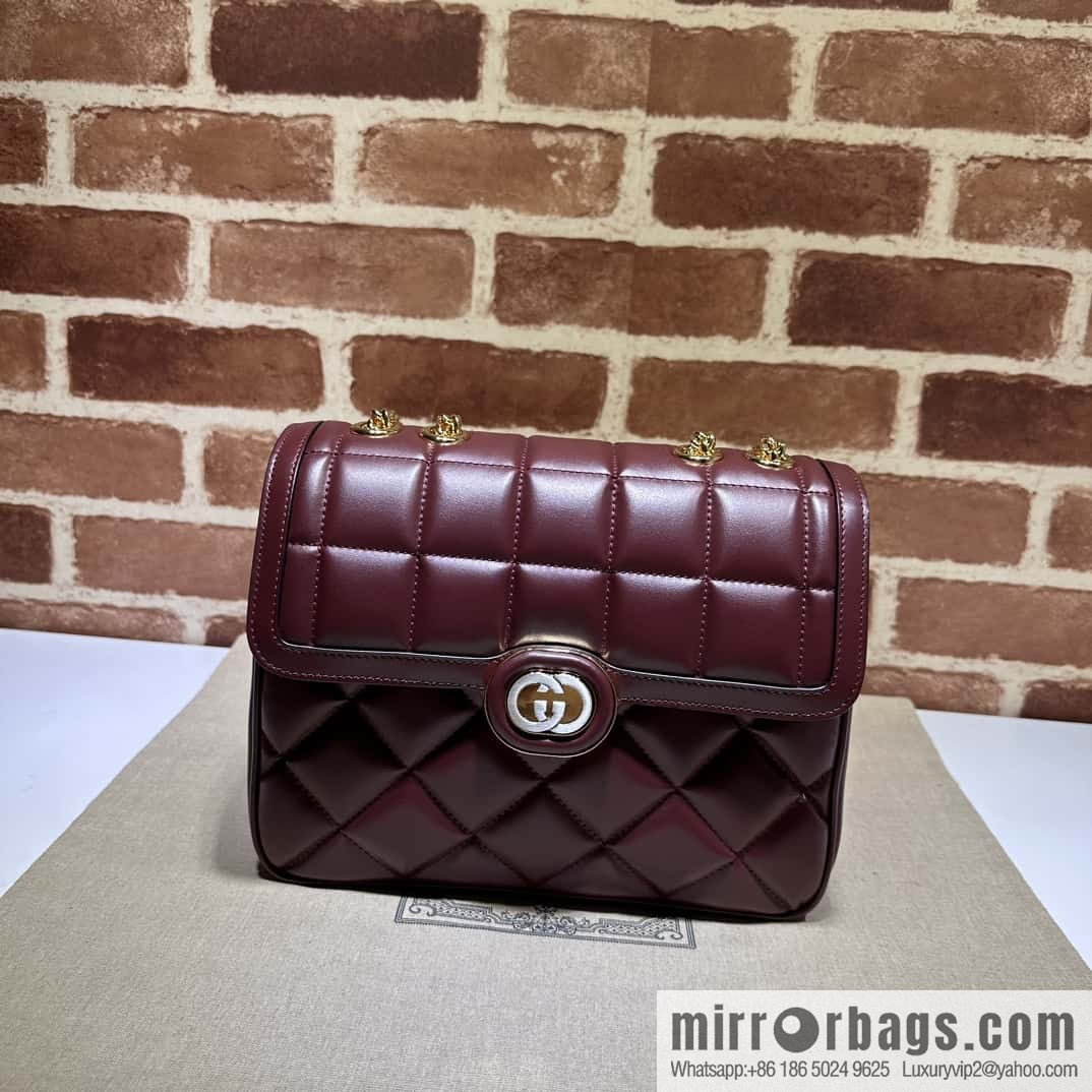 Gucci Deco series small shoulder backpack 740834 burgundy