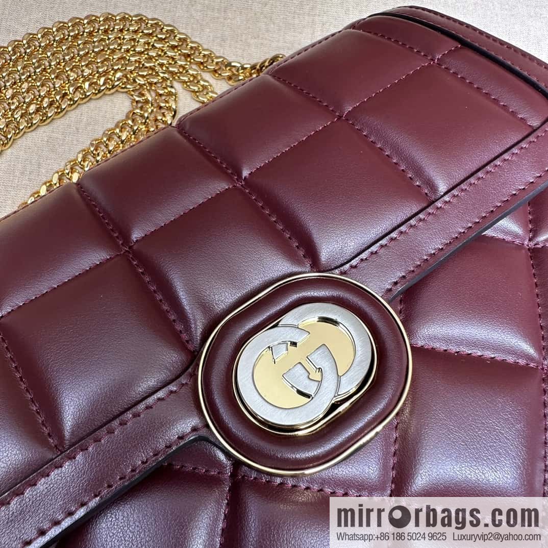 Gucci Deco series small shoulder backpack 740834 burgundy