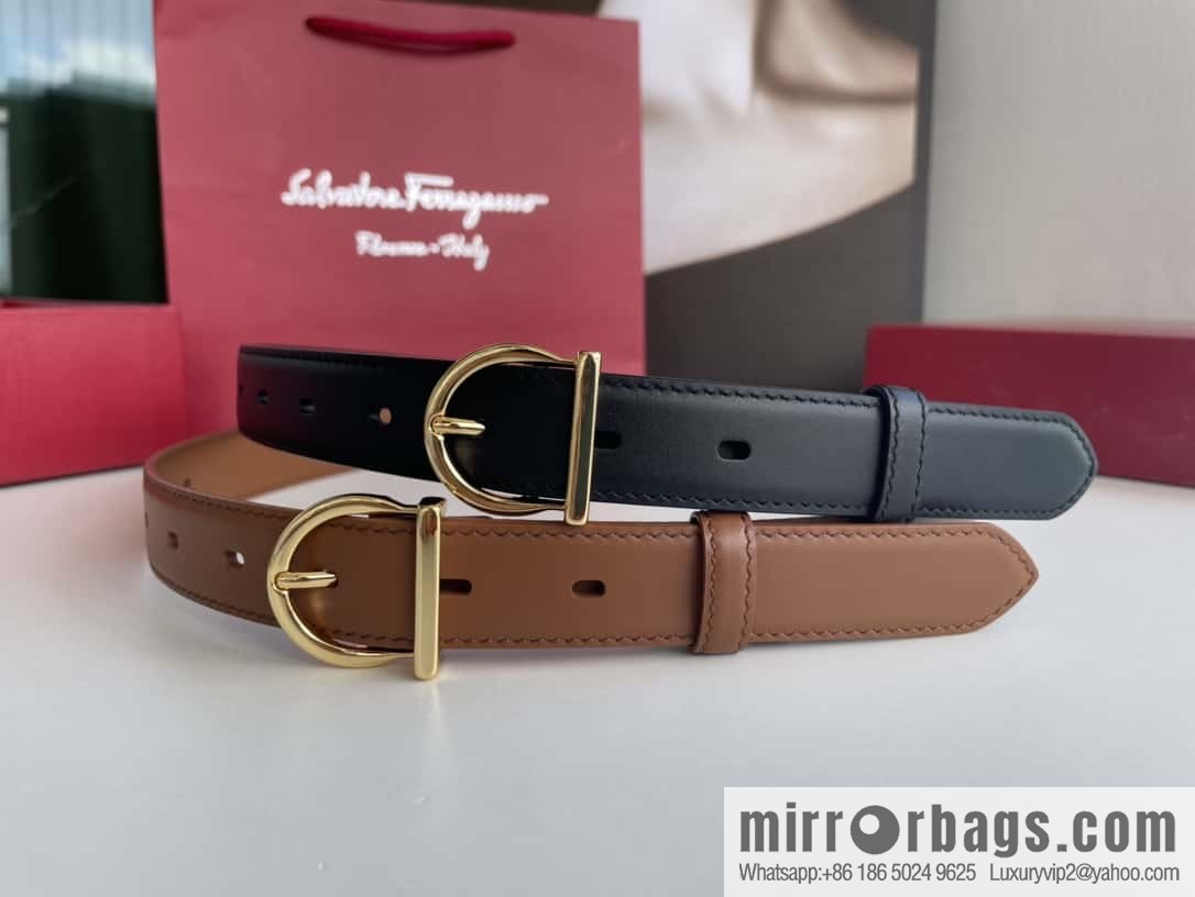 Ferragamo, Women's 2.5cm Needle Calfskin Belt