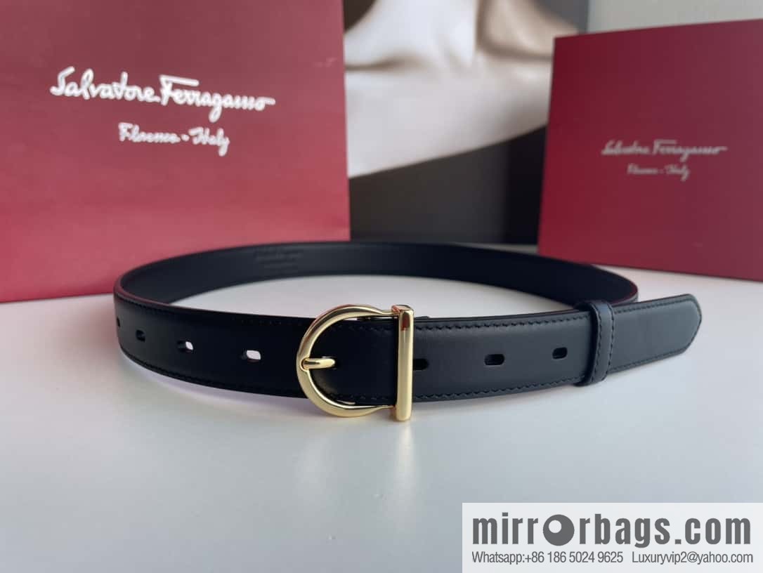 Ferragamo, Women's 2.5cm Needle Calfskin Belt