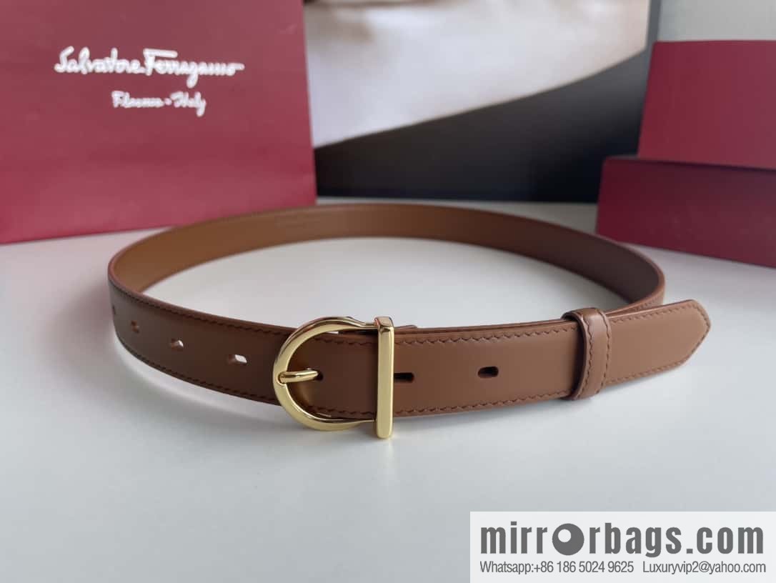 Ferragamo, Women's 2.5cm Needle Calfskin Belt