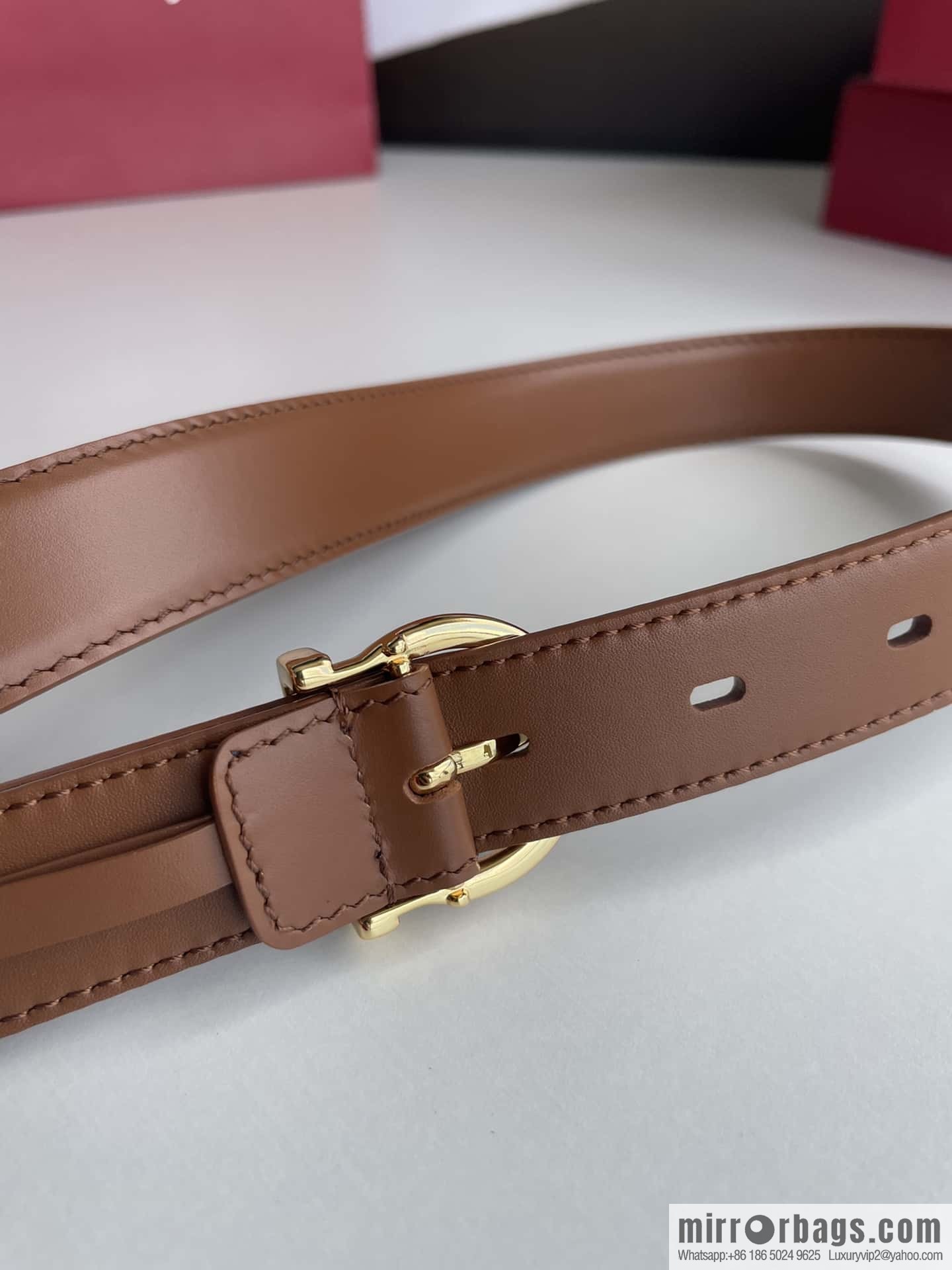 Ferragamo, Women's 2.5cm Needle Calfskin Belt
