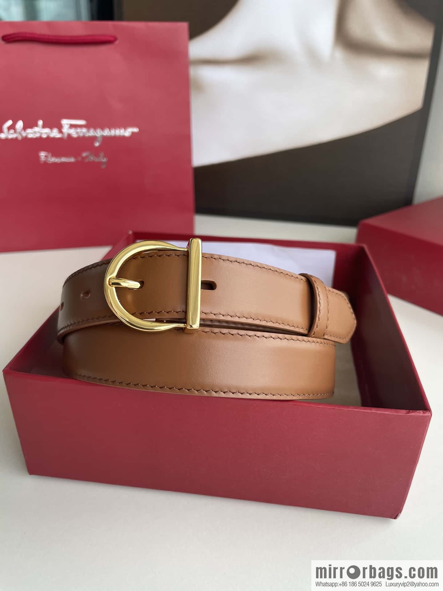 Ferragamo, Women's 2.5cm Needle Calfskin Belt
