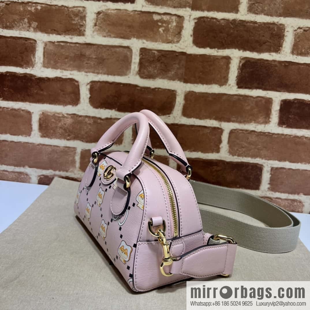 GUCCI Ophidia series mini GG tote bag 724606 pink/animal printed
