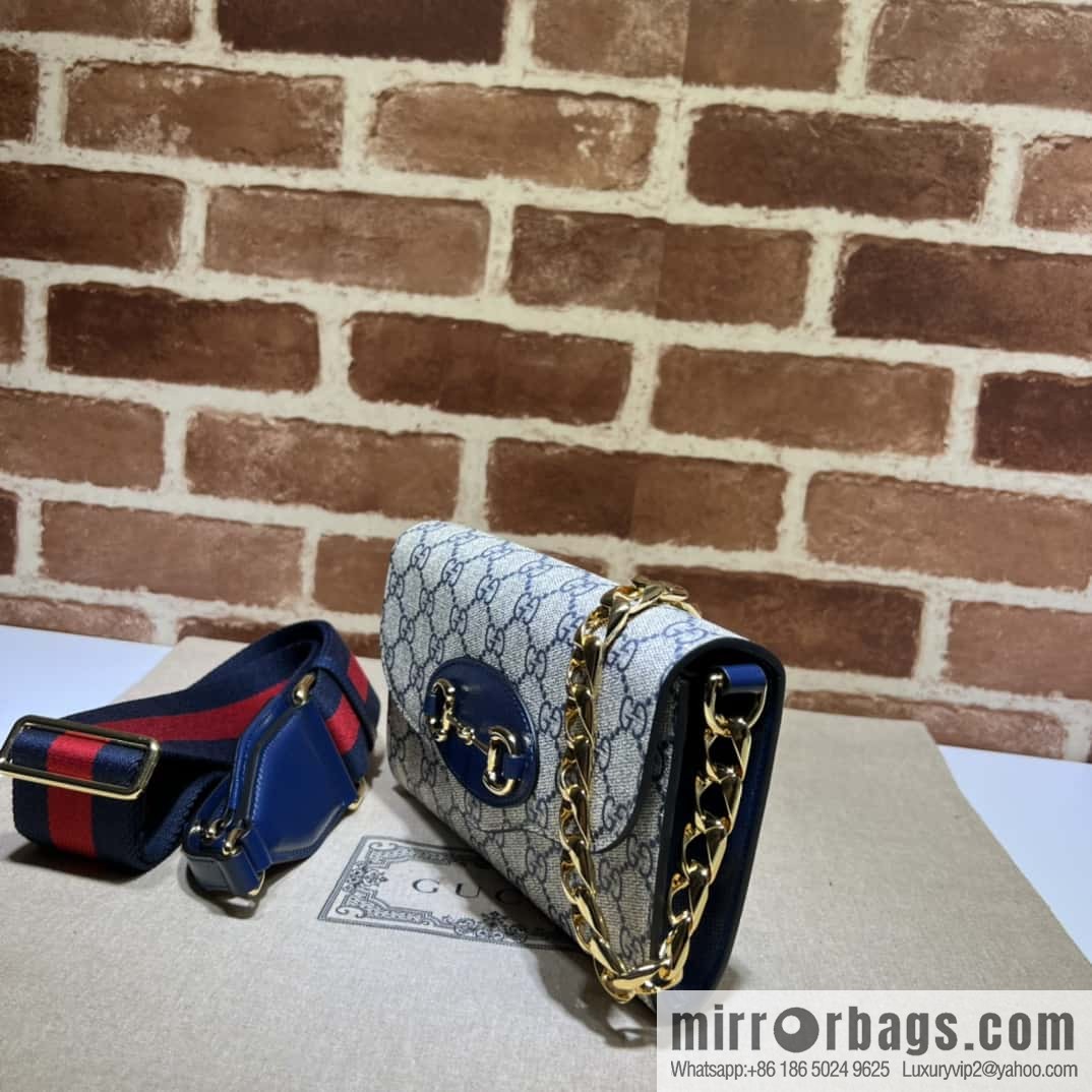 Gucci Horsebit 1955 mini bag 724713 blue pvc/blue leather