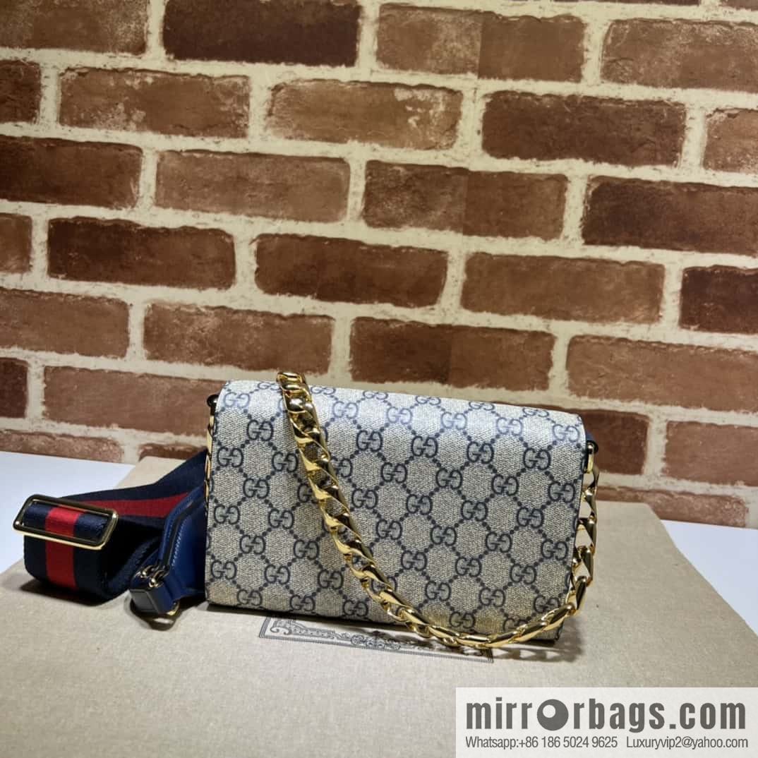 Gucci Horsebit 1955 mini bag 724713 blue pvc/blue leather