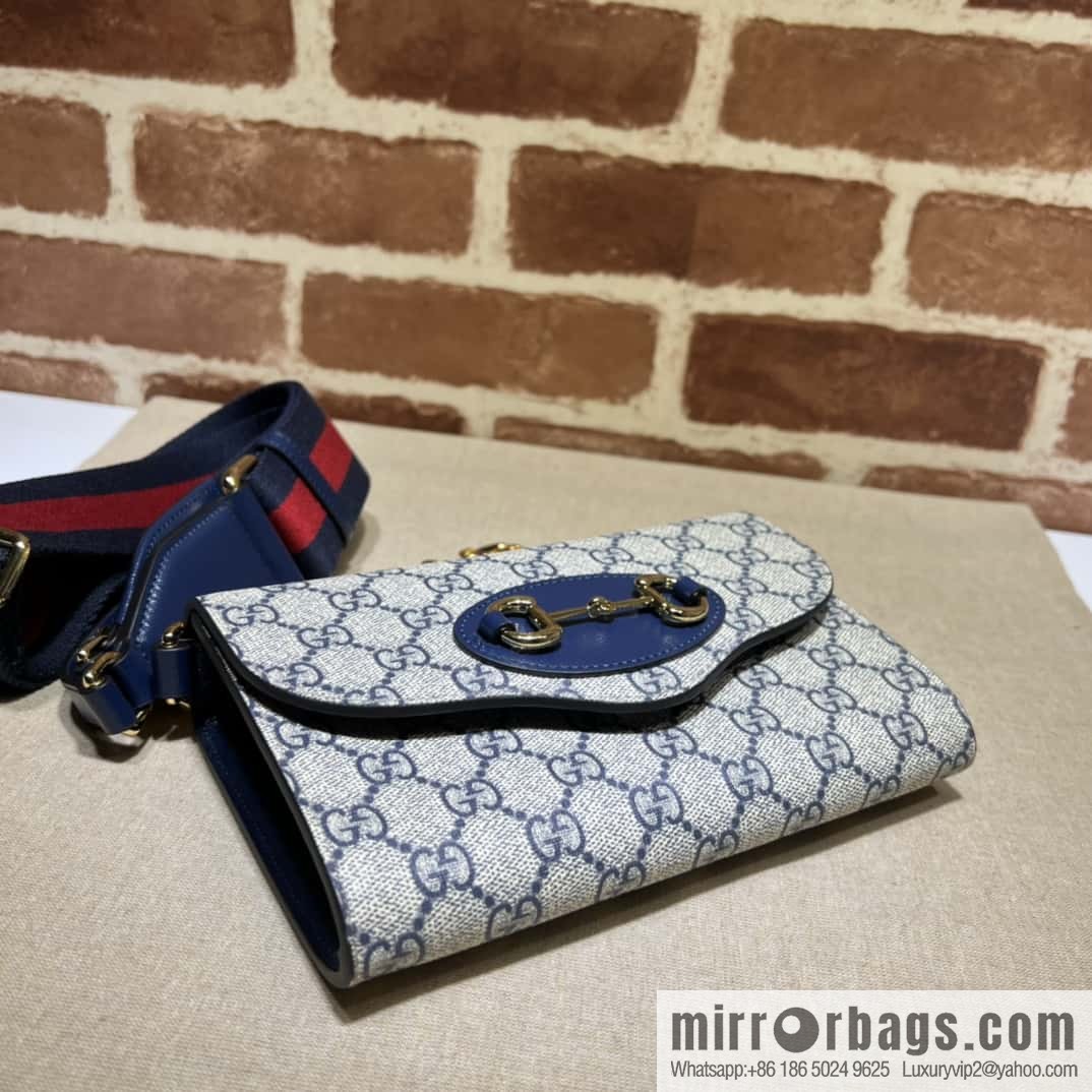 Gucci Horsebit 1955 mini bag 724713 blue pvc/blue leather