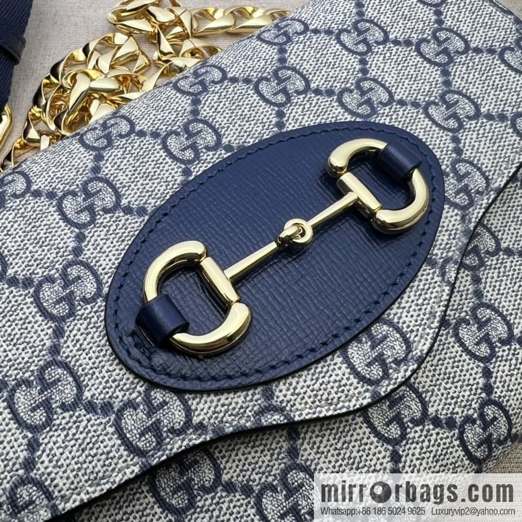 Gucci Horsebit 1955 mini bag 724713 blue pvc/blue leather