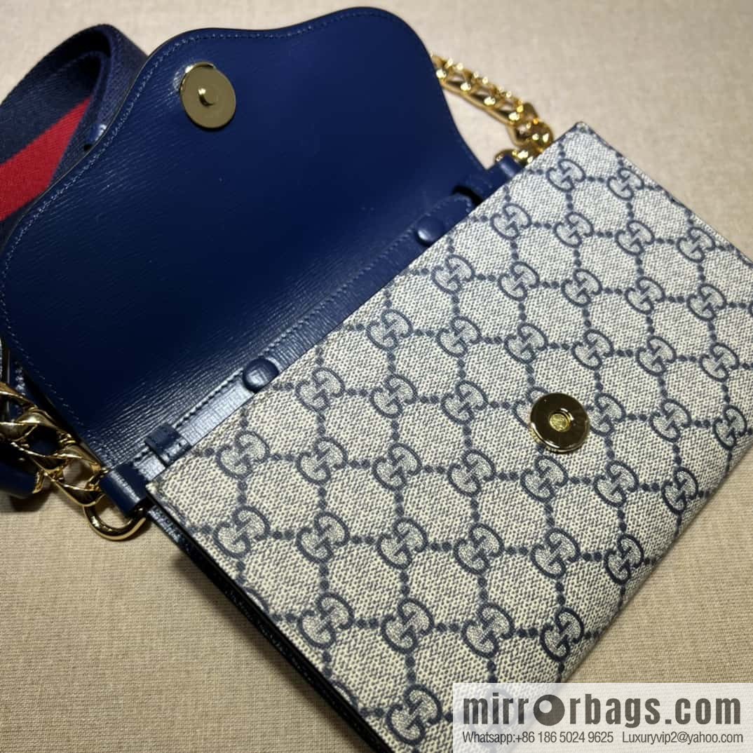 Gucci Horsebit 1955 mini bag 724713 blue pvc/blue leather