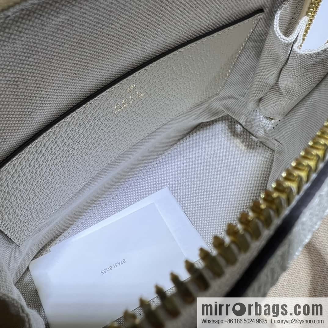 GUCCI Gucci horse buckle 1955 series GG mini handbag 677212m glue/beige leather