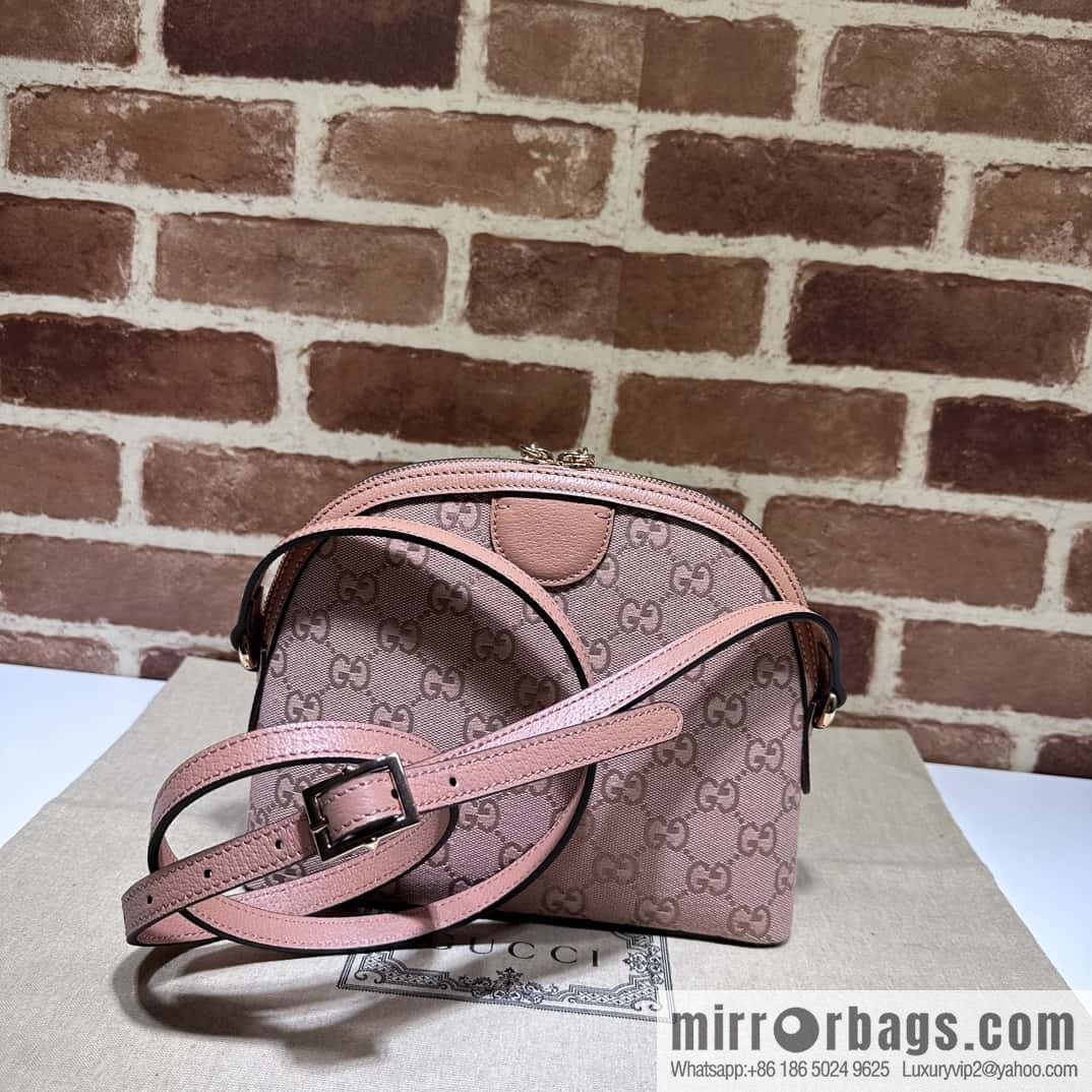 GUCCI Gucci Ophidia series small shoulder backpack 499621 pink cloth/pink pig pattern