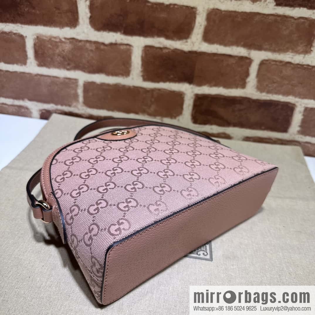 GUCCI Gucci Ophidia series small shoulder backpack 499621 pink cloth/pink pig pattern