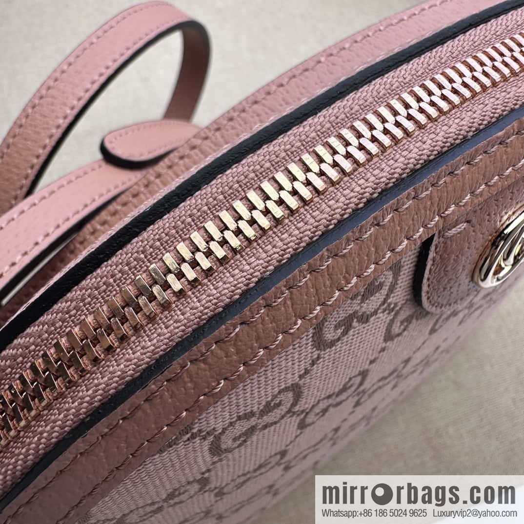 GUCCI Gucci Ophidia series small shoulder backpack 499621 pink cloth/pink pig pattern