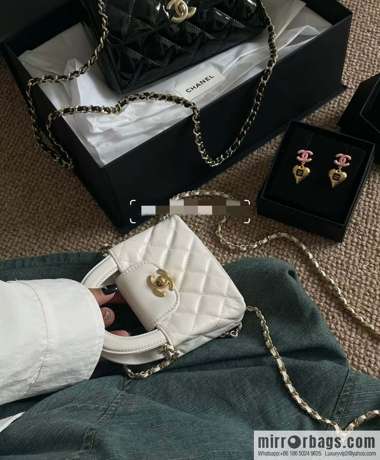 CHANEL 23K autumn and winter series mini Kelly bag AP3435 white