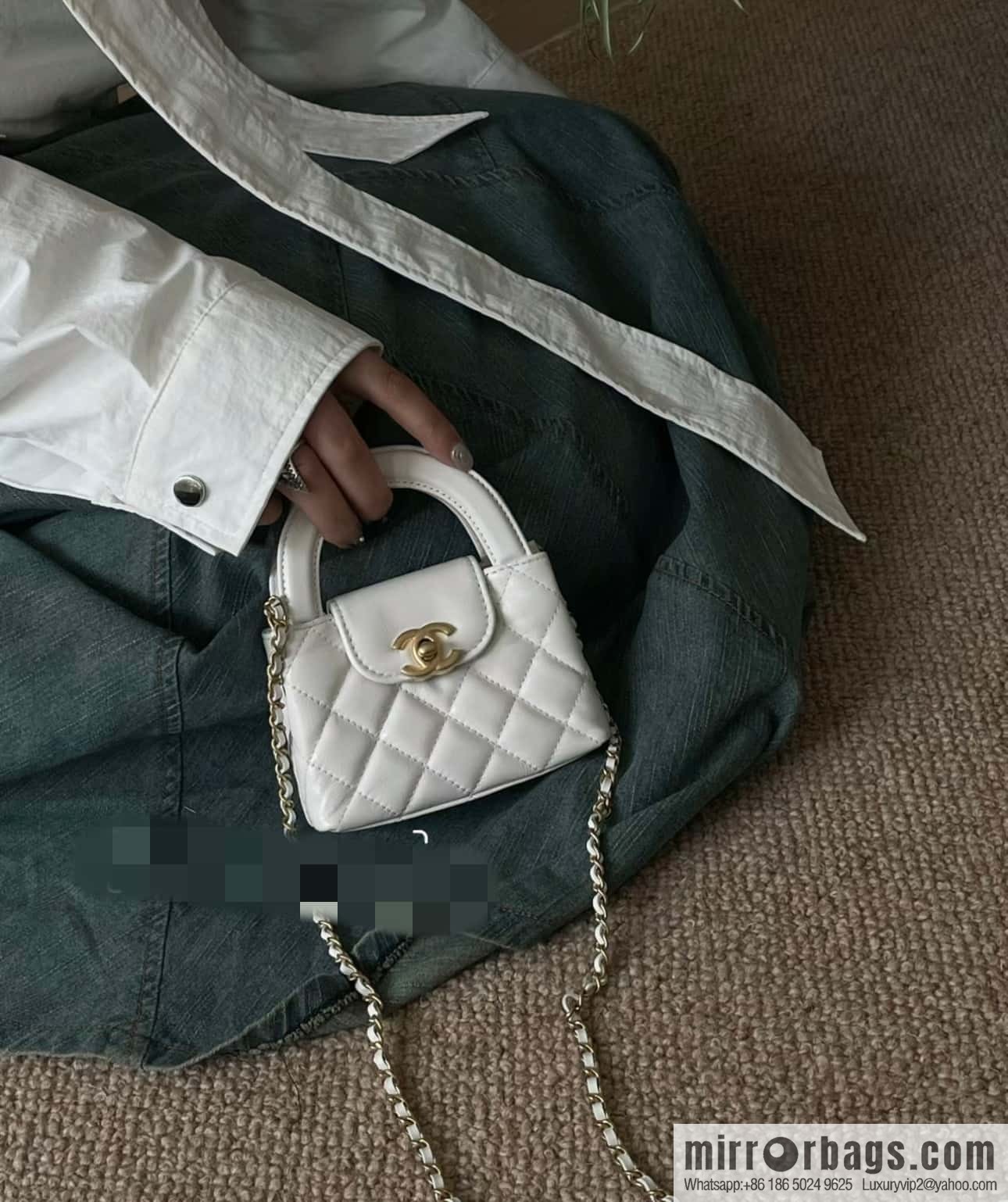 CHANEL 23K autumn and winter series mini Kelly bag AP3435 white