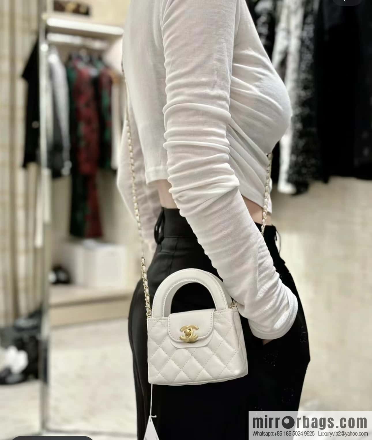 CHANEL 23K autumn and winter series mini Kelly bag AP3435 white