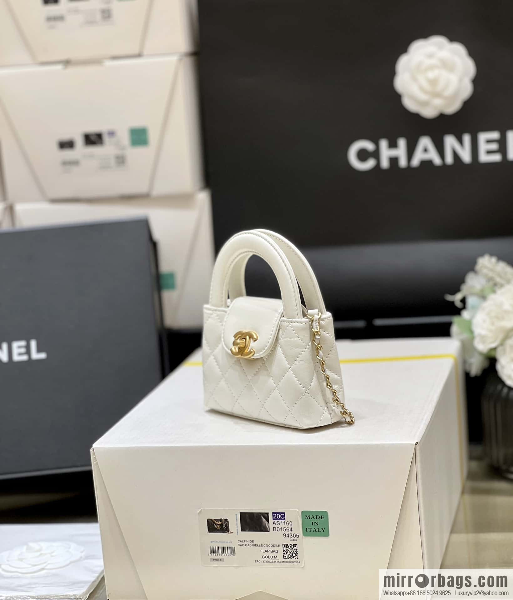 CHANEL 23K autumn and winter series mini Kelly bag AP3435 white
