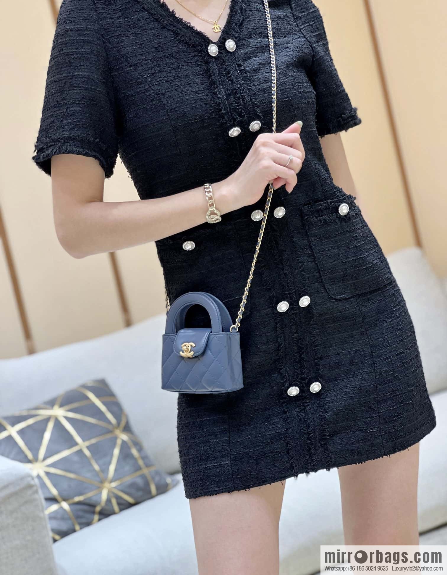 CHANEL 23K autumn and winter series mini Kelly bag AP3435 blue