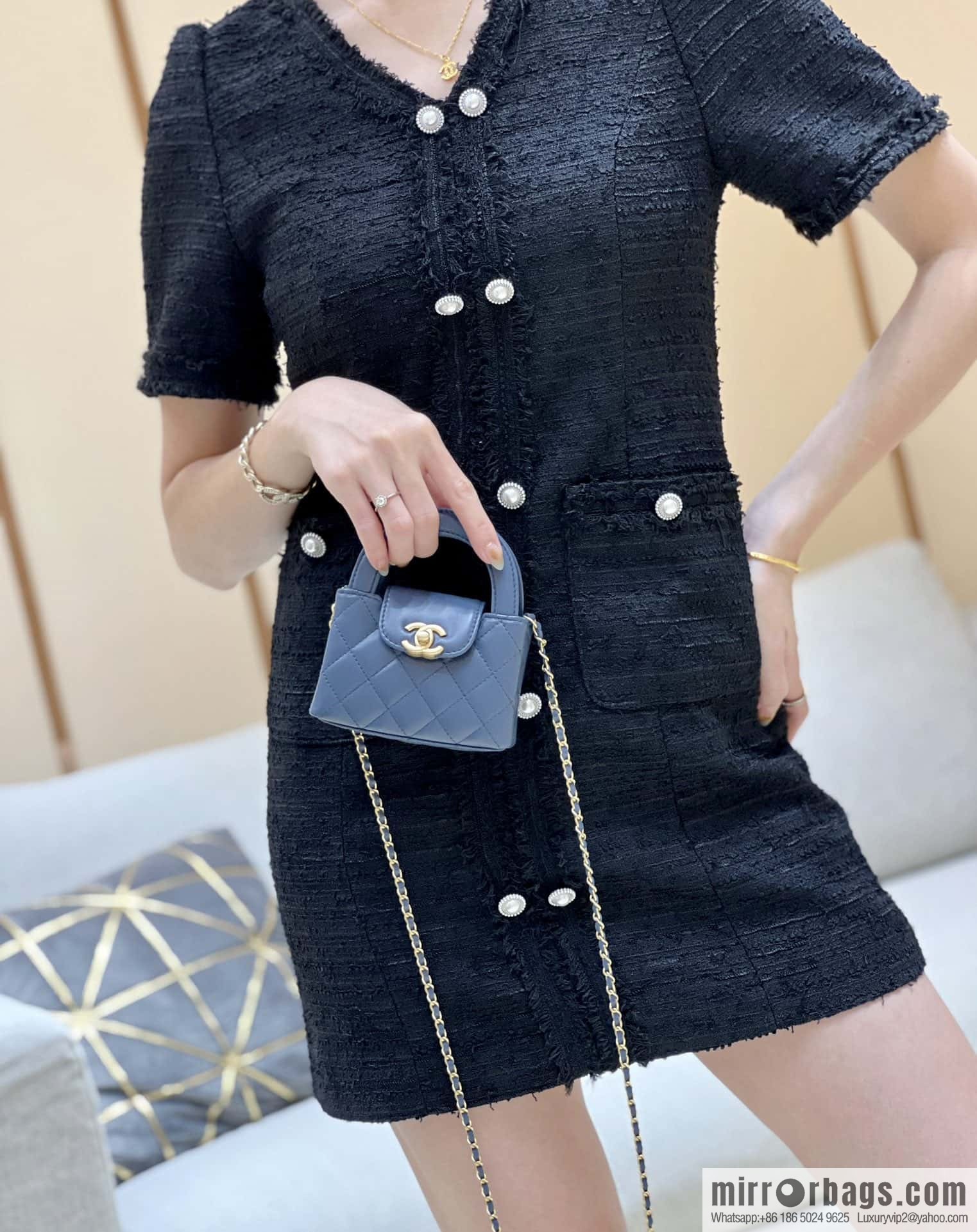 CHANEL 23K autumn and winter series mini Kelly bag AP3435 blue