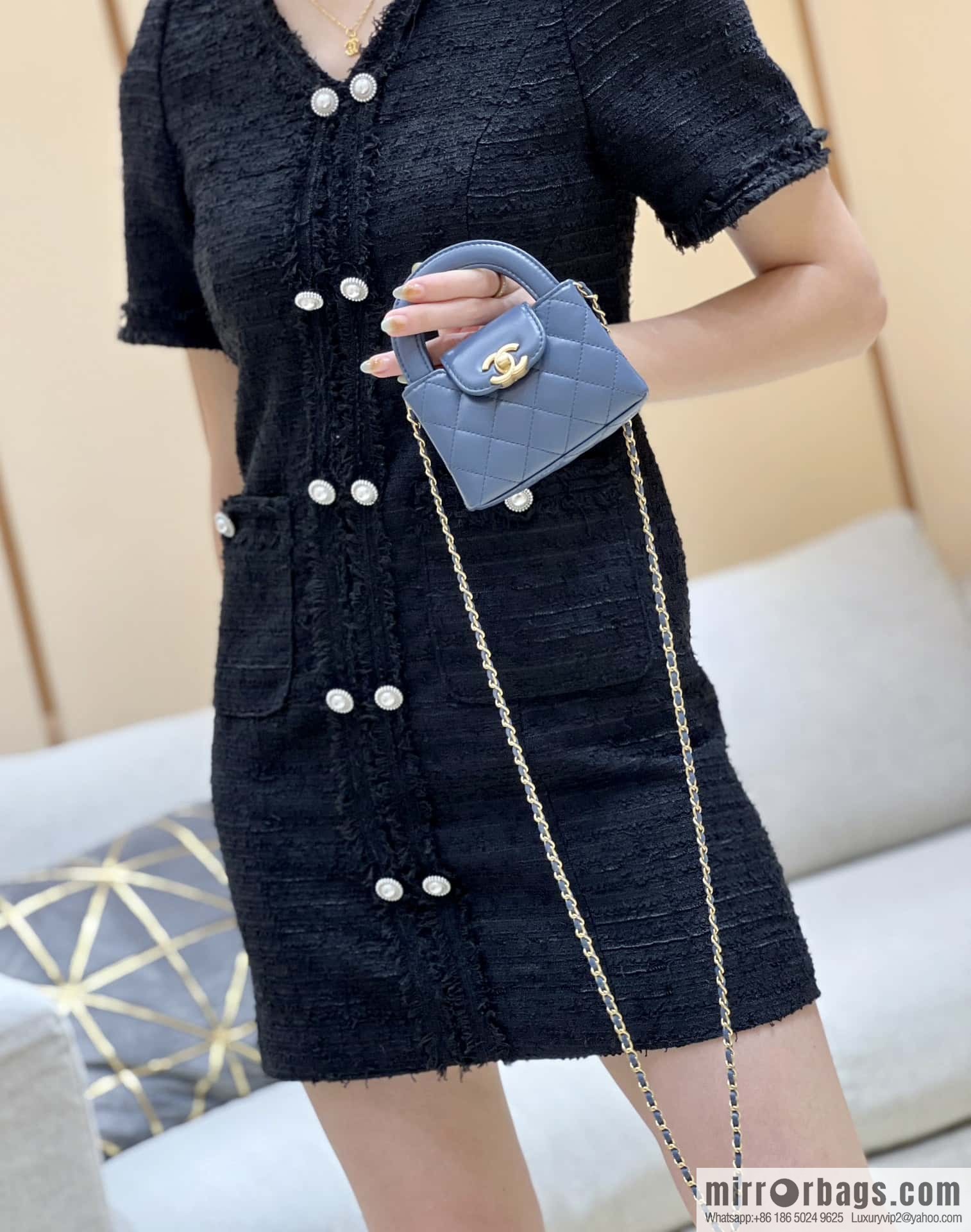 CHANEL 23K autumn and winter series mini Kelly bag AP3435 blue