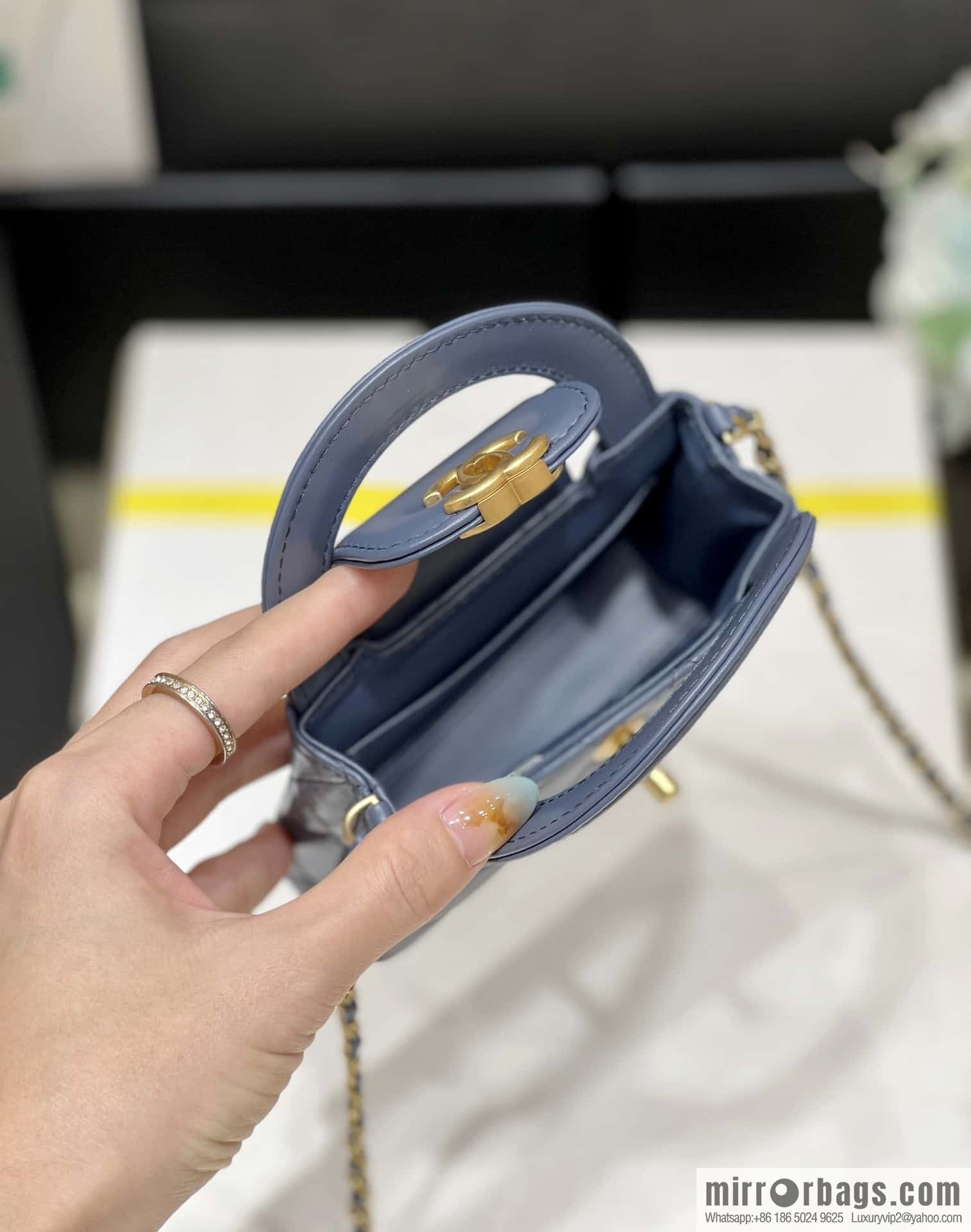 CHANEL 23K autumn and winter series mini Kelly bag AP3435 blue