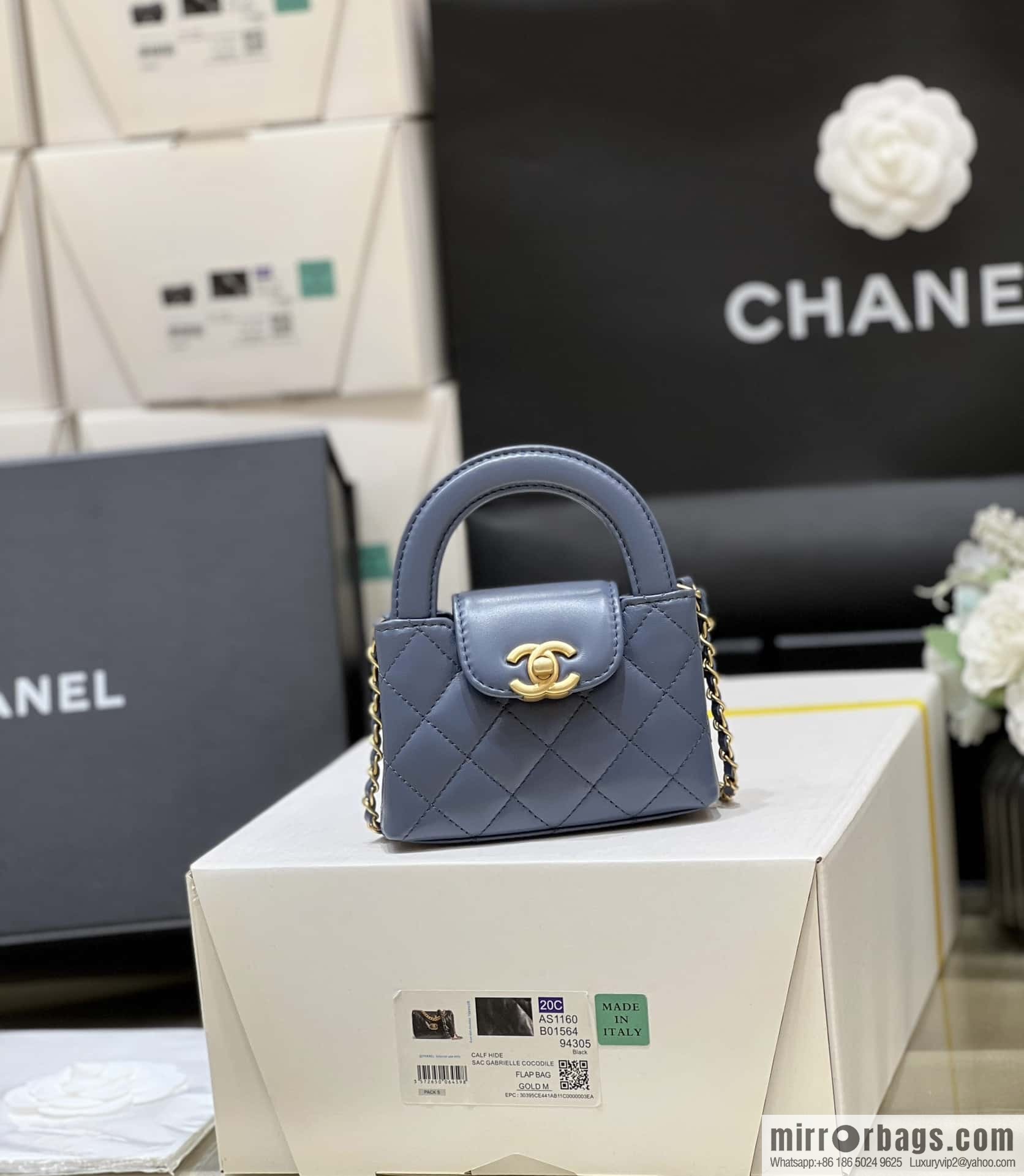 CHANEL 23K autumn and winter series mini Kelly bag AP3435 blue
