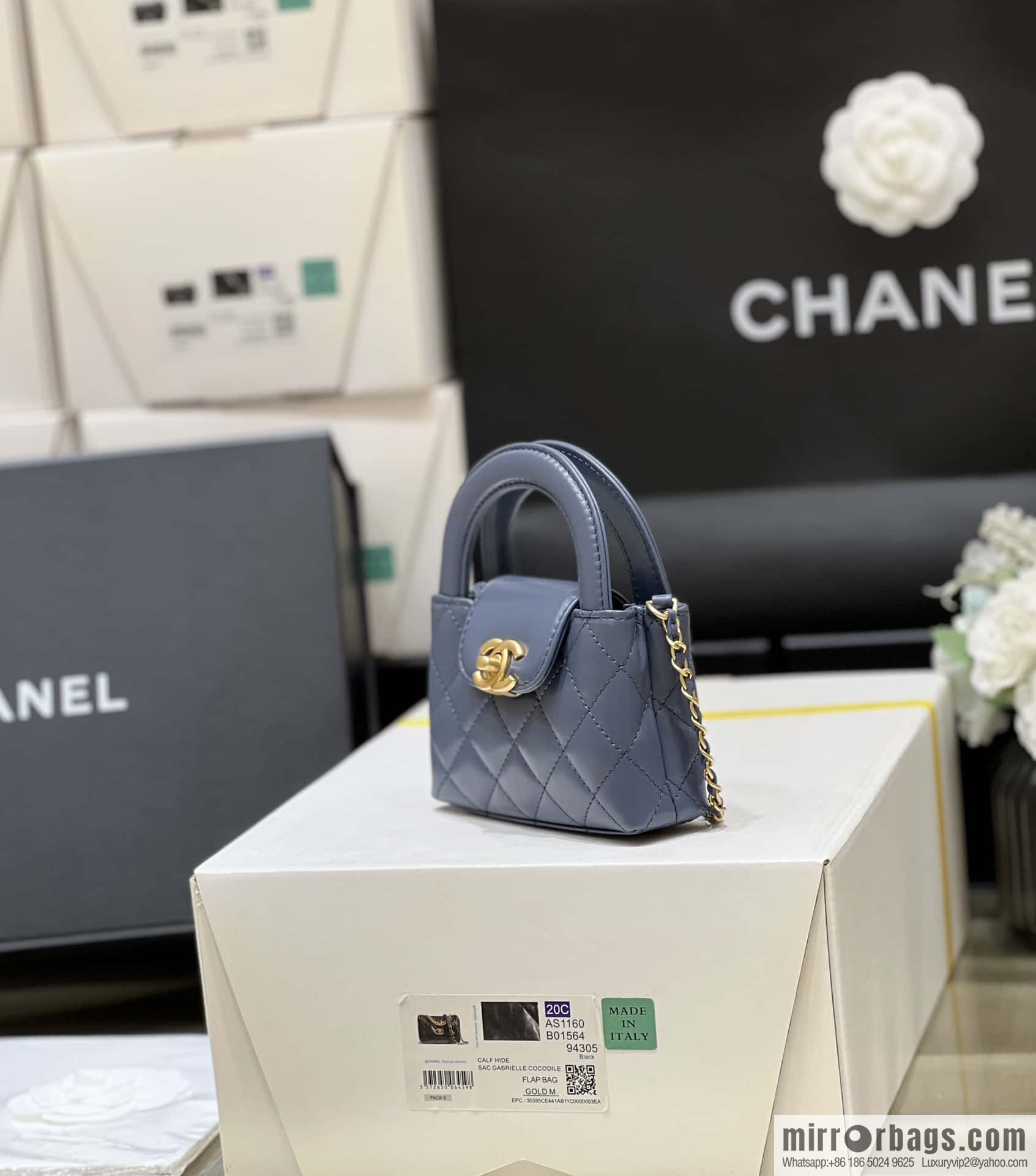CHANEL 23K autumn and winter series mini Kelly bag AP3435 blue