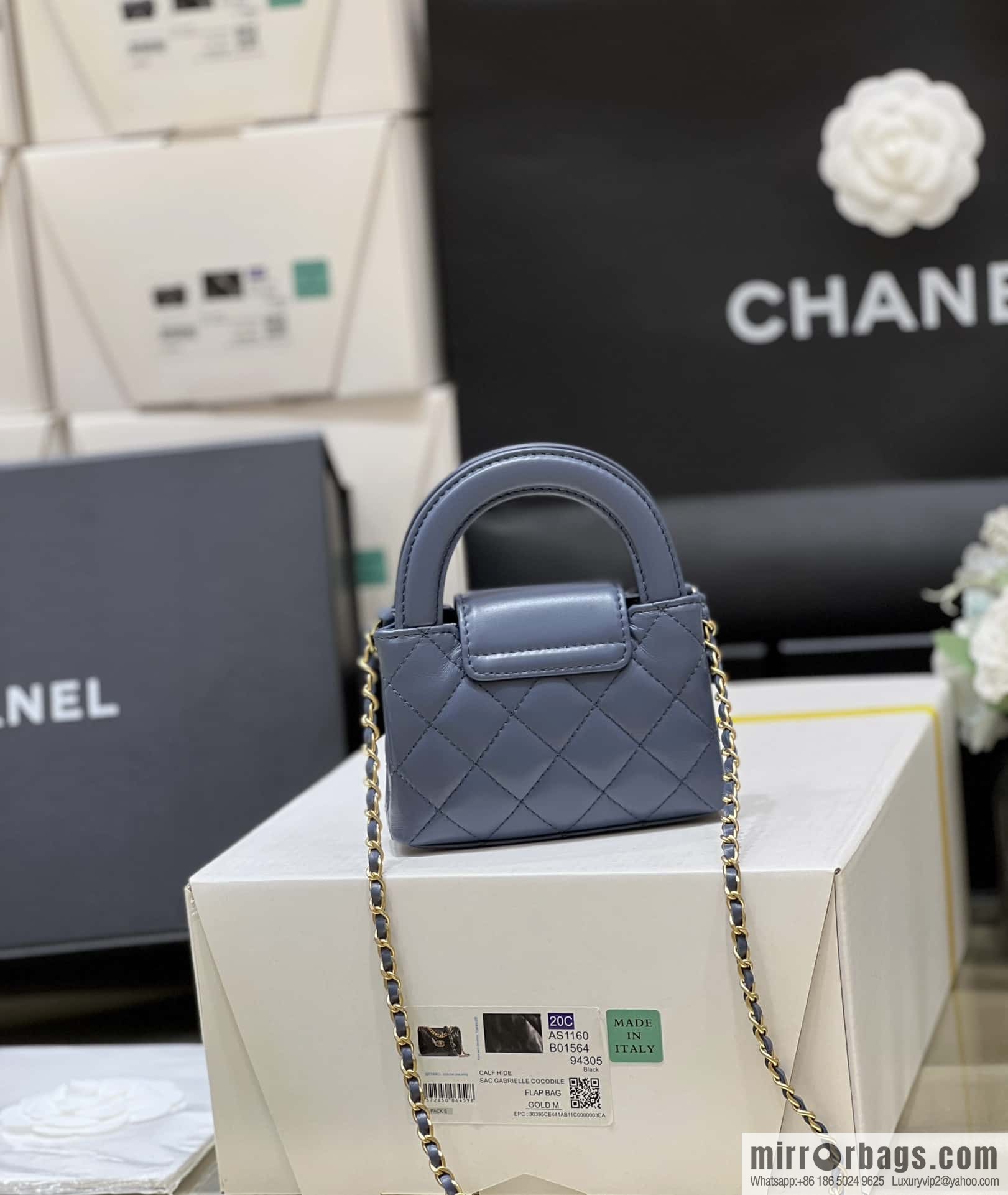 CHANEL 23K autumn and winter series mini Kelly bag AP3435 blue