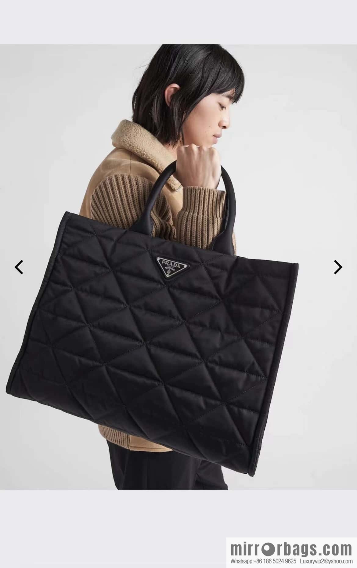 PRADA imported nylon cloth, new diamond tote bag 2VG096