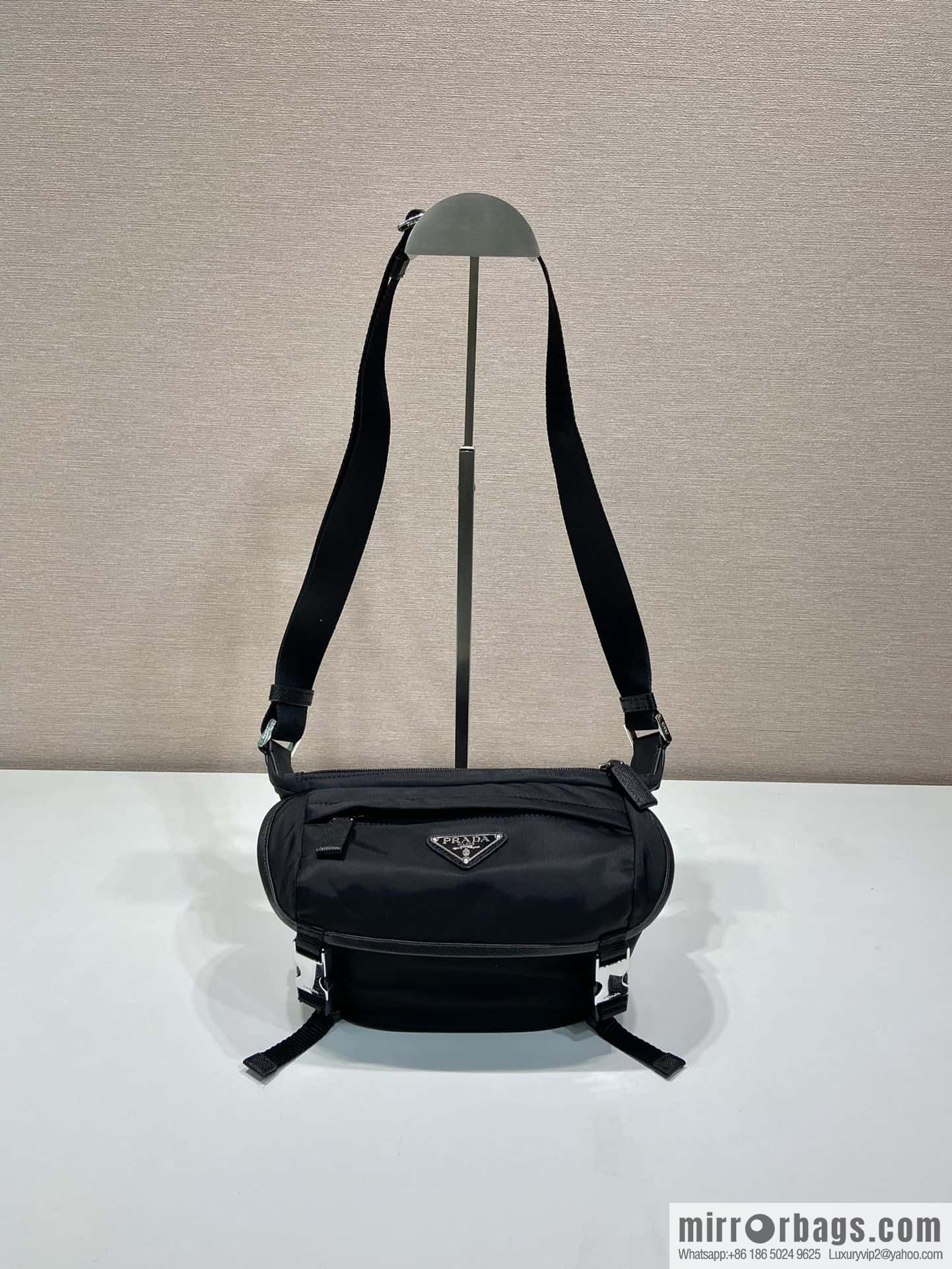 PRADA nylon and Saffiano leather (fabric) mini messenger bag 2VH171