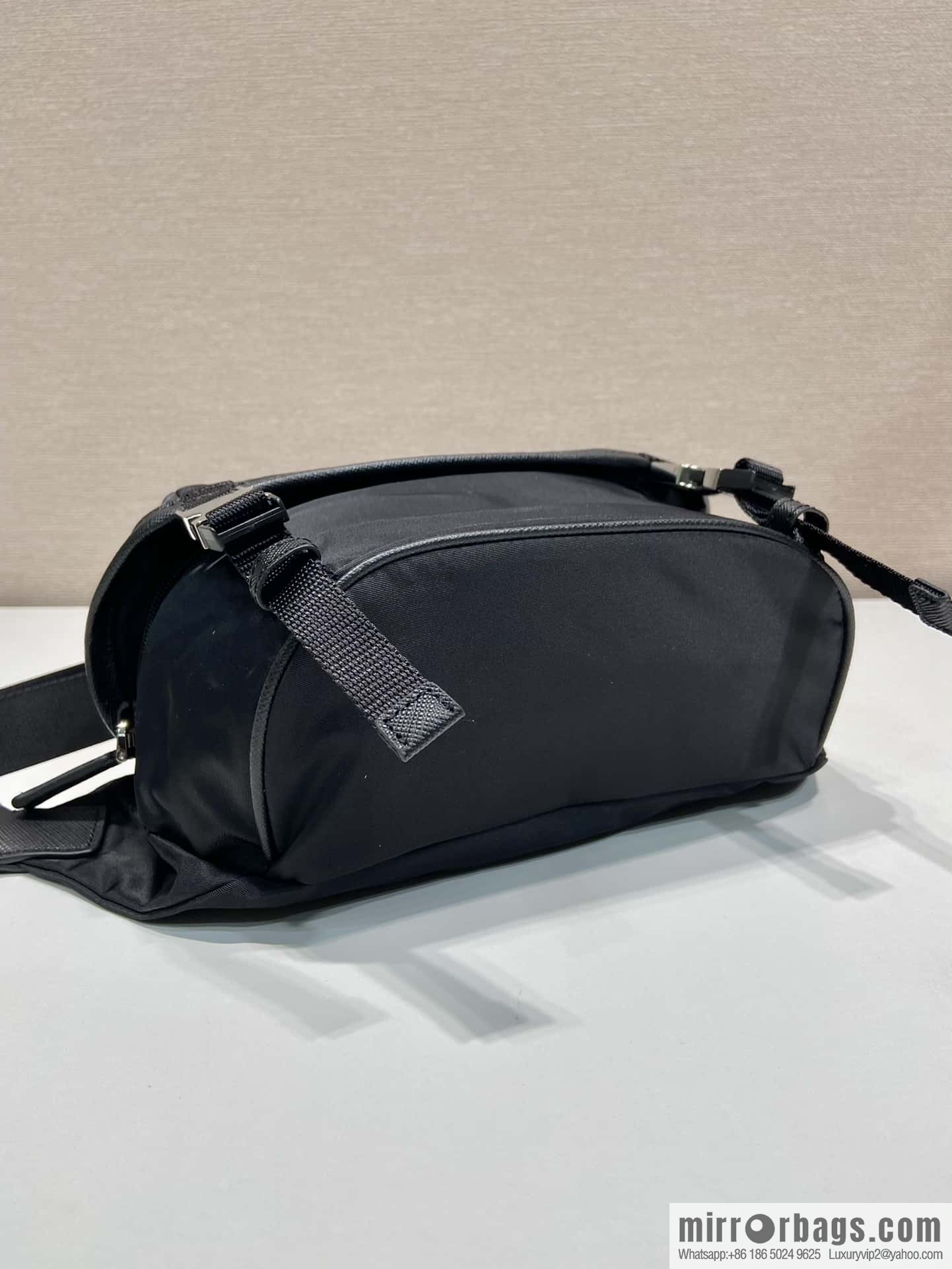 PRADA nylon and Saffiano leather (fabric) mini messenger bag 2VH171