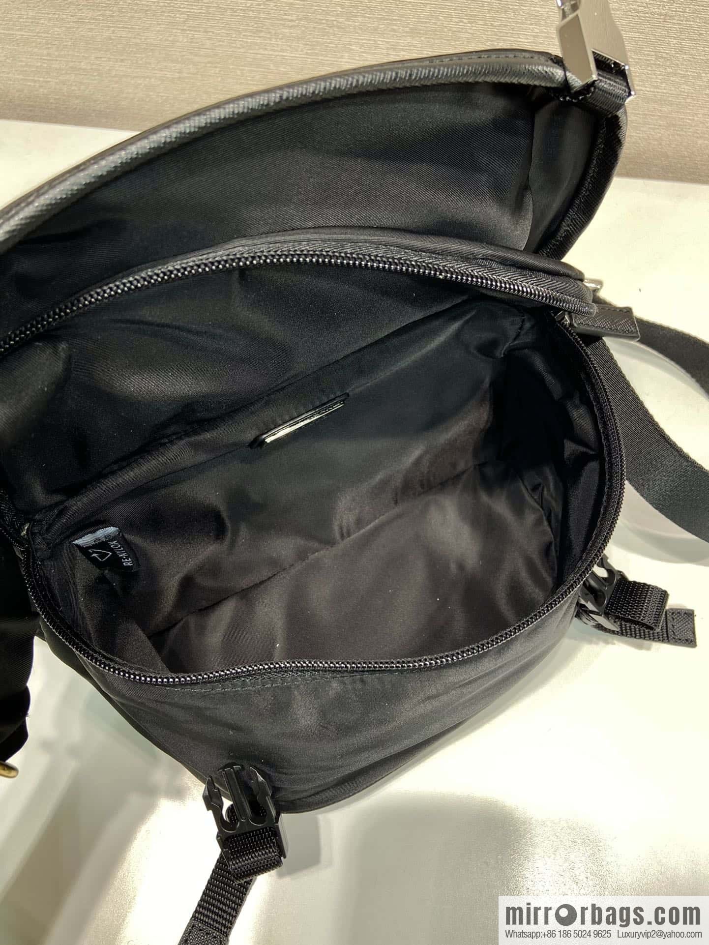 PRADA nylon and Saffiano leather (fabric) mini messenger bag 2VH171