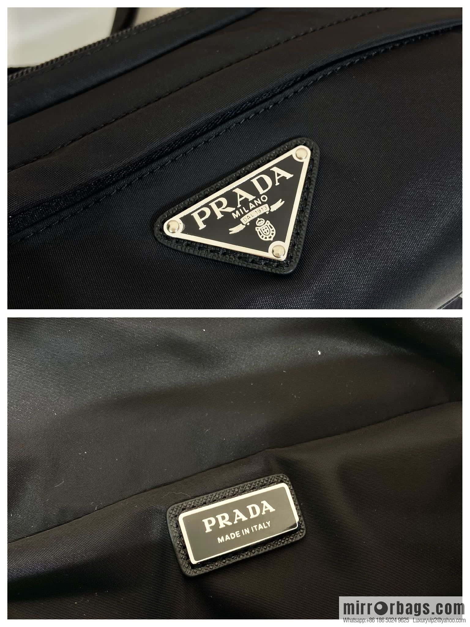 PRADA nylon and Saffiano leather (fabric) mini messenger bag 2VH171