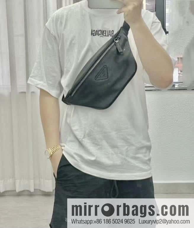 PRADA calfskin, full leather fanny pack 2VL033