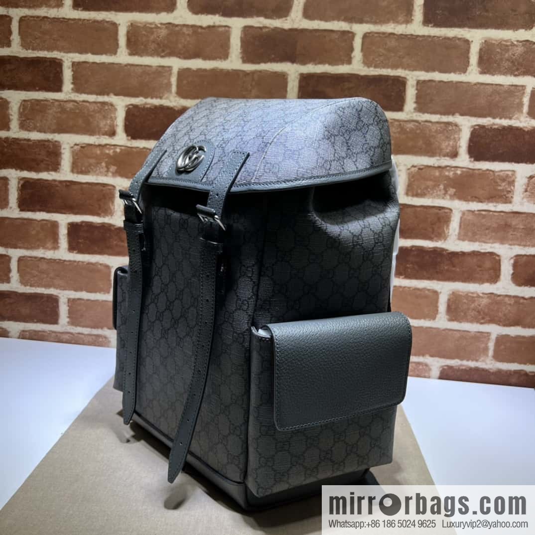 GUCCI Gucci Ophidia series medium GG backpack 598140 gray PVC/gray leather