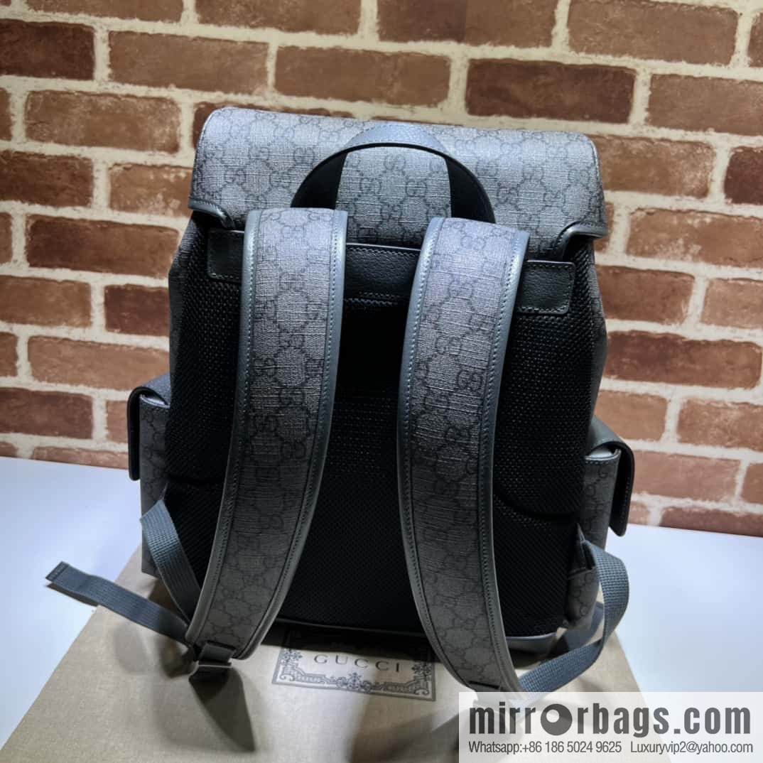 GUCCI Gucci Ophidia series medium GG backpack 598140 gray PVC/gray leather
