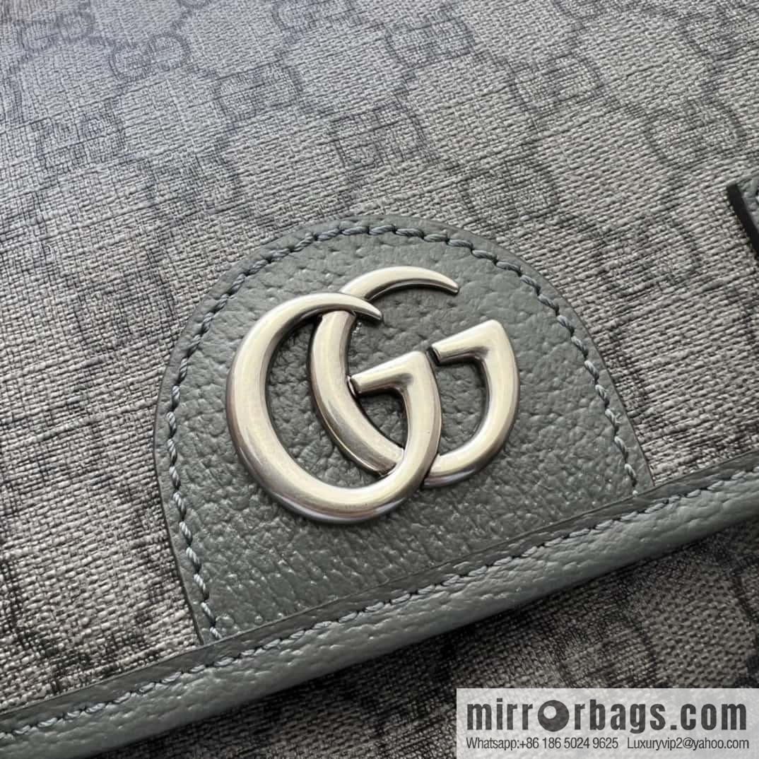GUCCI Gucci Ophidia series medium GG backpack 598140 gray PVC/gray leather