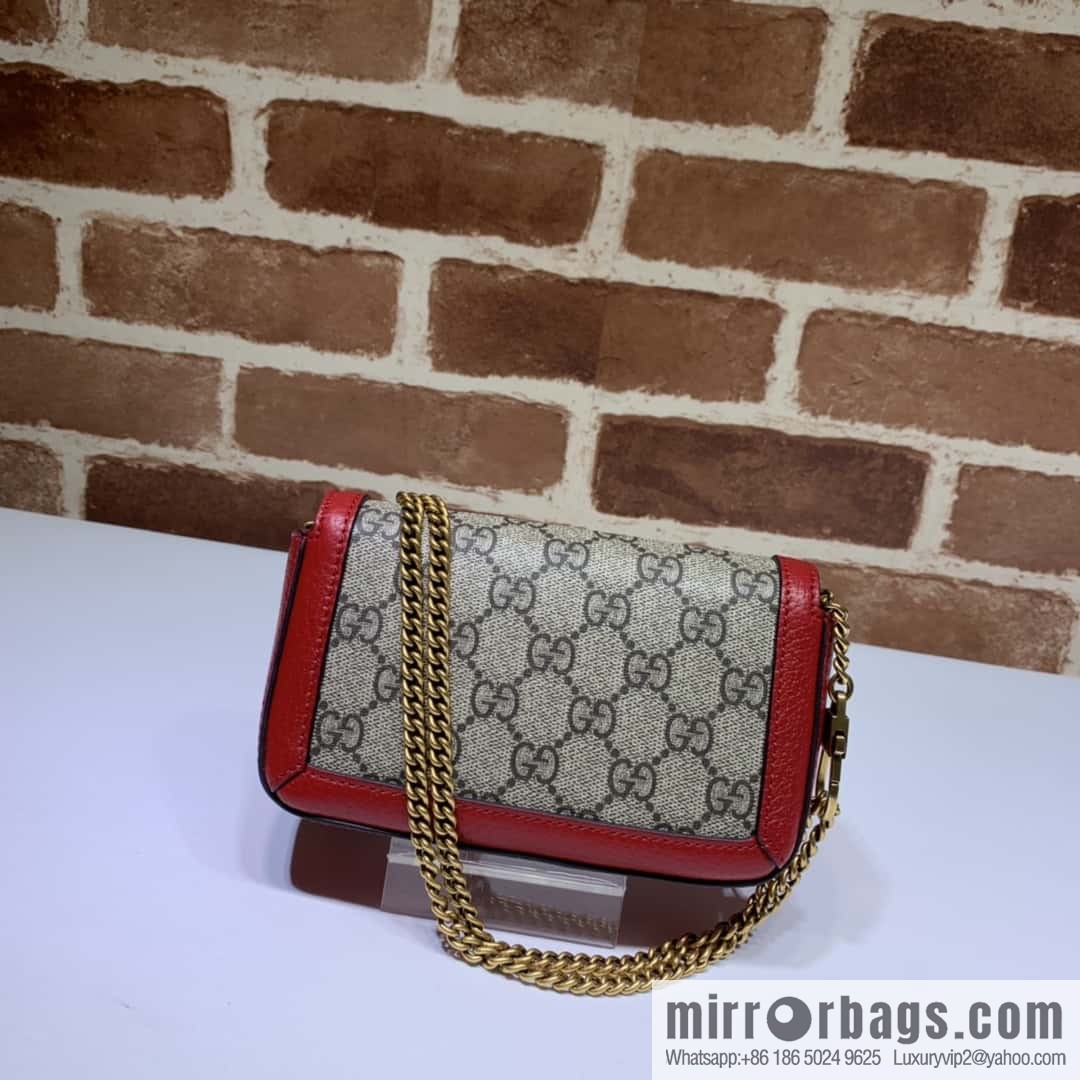 GUCCI Gucci GG Marmont series super mini handbag 476433 brown red